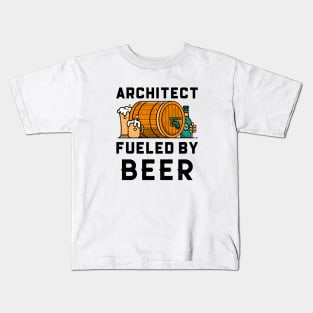 Funny Architect Fueled By Beer Kids T-Shirt